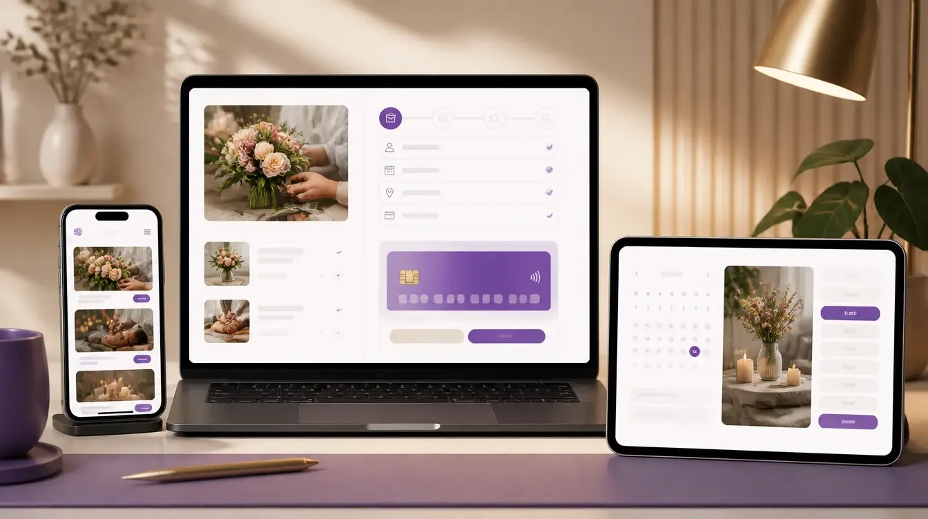 An online shop experience shown across customer devices